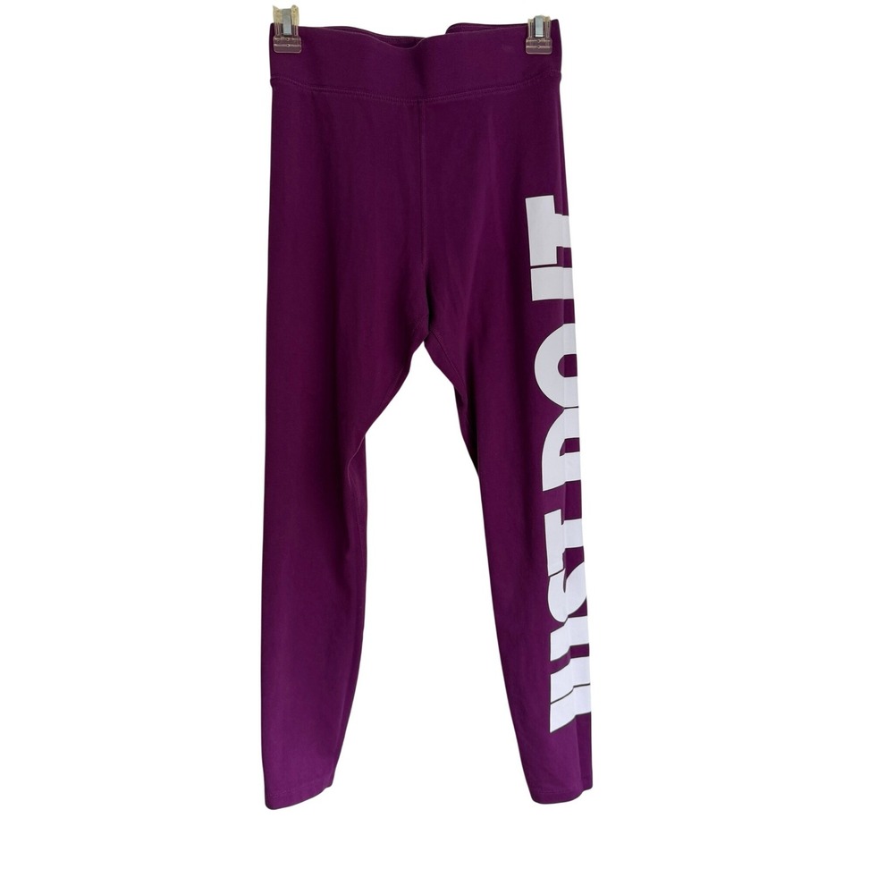 Nike Sportswear Essential Just Do It Purple Leggings CZ8534-503 Womens Medium